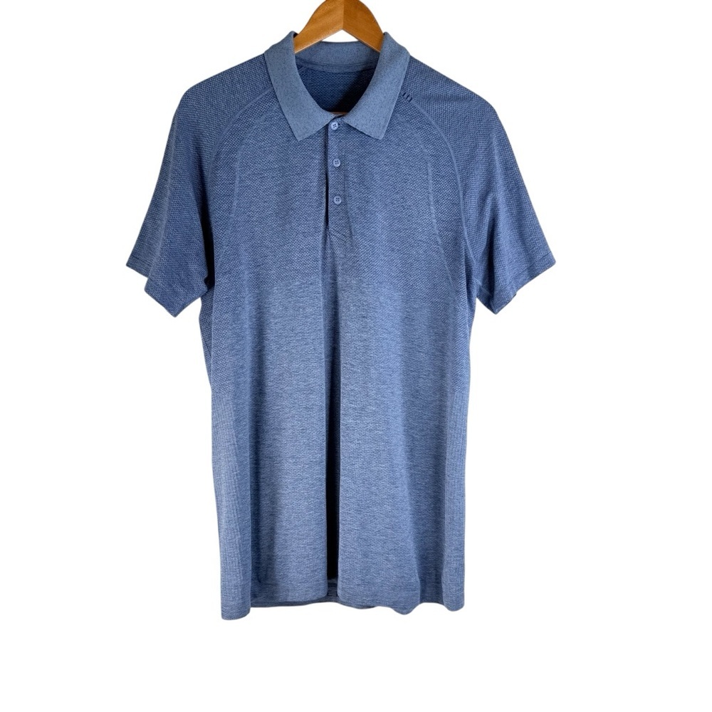 Lululemon Men’s Metal Vent Tech Polo Shirt Blue Size Large